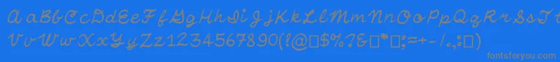 OtfHandwritingStandard Font – Gray Fonts on Blue Background