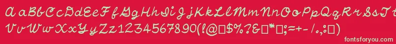 OtfHandwritingStandard Font – Green Fonts on Red Background