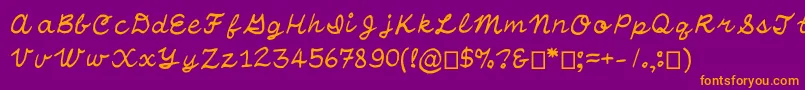 OtfHandwritingStandard Font – Orange Fonts on Purple Background