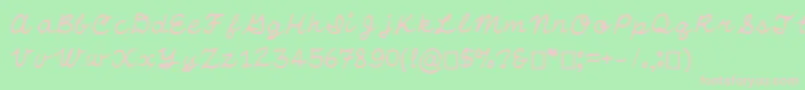 OtfHandwritingStandard Font – Pink Fonts on Green Background