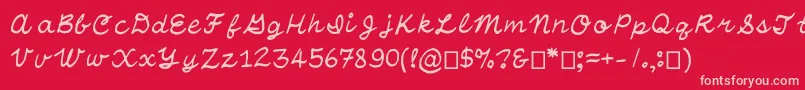 Шрифт OtfHandwritingStandard – розовые шрифты на красном фоне