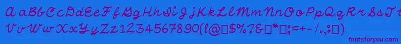 OtfHandwritingStandard Font – Purple Fonts on Blue Background