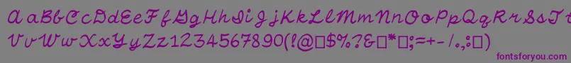 OtfHandwritingStandard Font – Purple Fonts on Gray Background