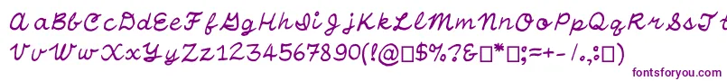 OtfHandwritingStandard Font – Purple Fonts on White Background