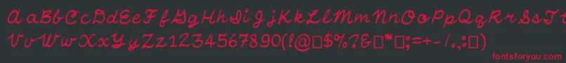 OtfHandwritingStandard Font – Red Fonts on Black Background