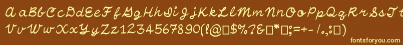 OtfHandwritingStandard Font – Yellow Fonts on Brown Background