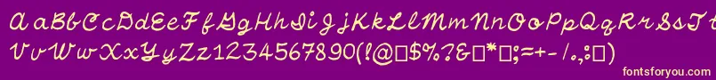 OtfHandwritingStandard Font – Yellow Fonts on Purple Background