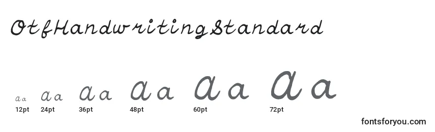 OtfHandwritingStandard Font Sizes