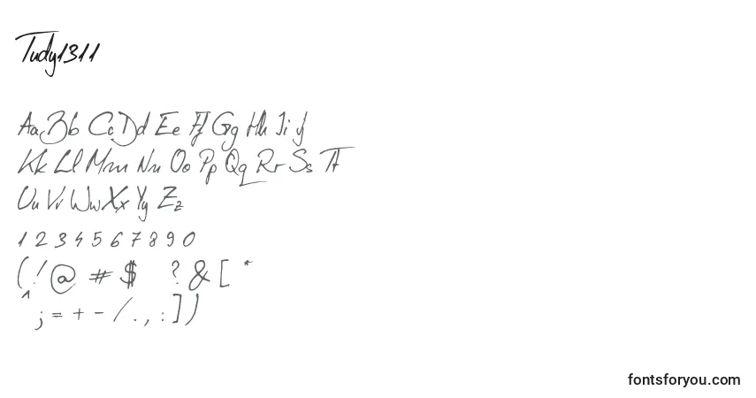 Schriftart Tudy1311 – Alphabet, Zahlen, spezielle Symbole