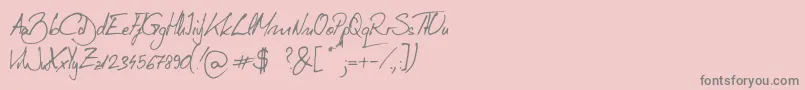 フォントTudy1311 – ピンクの背景に灰色の文字