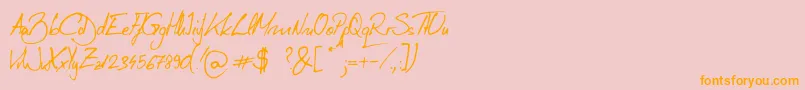 Tudy1311 Font – Orange Fonts on Pink Background