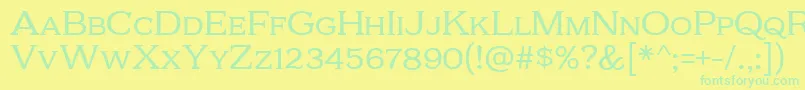 Kelvingrove Font – Green Fonts on Yellow Background