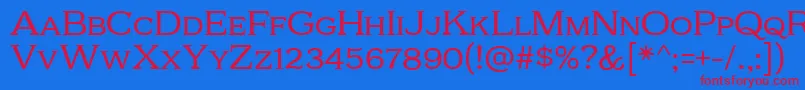 フォントKelvingrove – 赤い文字の青い背景