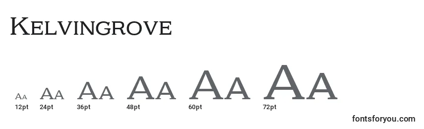 Размеры шрифта Kelvingrove