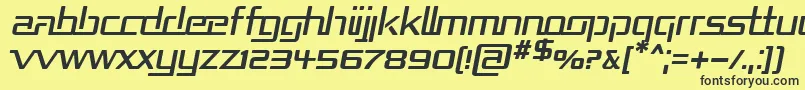 RepublikaItalic Font – Black Fonts on Yellow Background