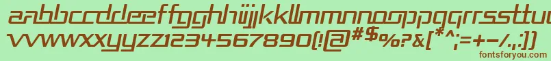 RepublikaItalic Font – Brown Fonts on Green Background