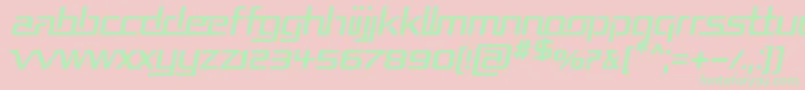 RepublikaItalic Font – Green Fonts on Pink Background