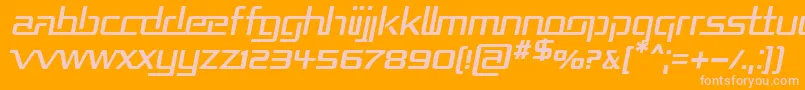 Шрифт RepublikaItalic – розовые шрифты на оранжевом фоне