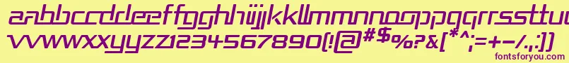 RepublikaItalic Font – Purple Fonts on Yellow Background