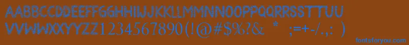 BlackEyePeas-Schriftart – Blaue Schriften auf braunem Hintergrund