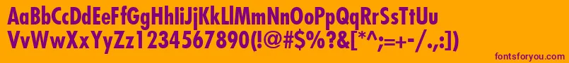KudosBlackCondensedSsiBoldCondensed Font – Purple Fonts on Orange Background