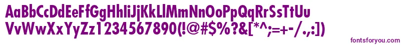 Шрифт KudosBlackCondensedSsiBoldCondensed – фиолетовые шрифты на белом фоне