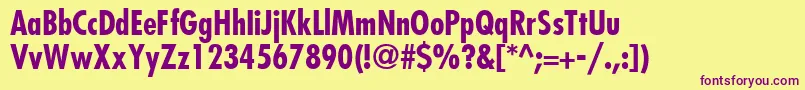 KudosBlackCondensedSsiBoldCondensed Font – Purple Fonts on Yellow Background