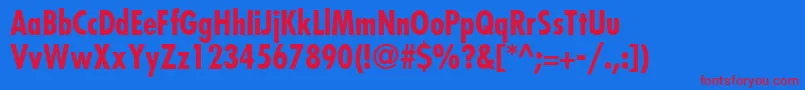 KudosBlackCondensedSsiBoldCondensed Font – Red Fonts on Blue Background