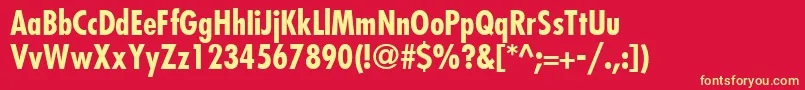 KudosBlackCondensedSsiBoldCondensed Font – Yellow Fonts on Red Background