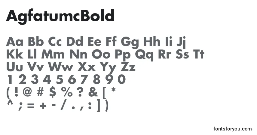 Czcionka AgfatumcBold – alfabet, cyfry, specjalne znaki