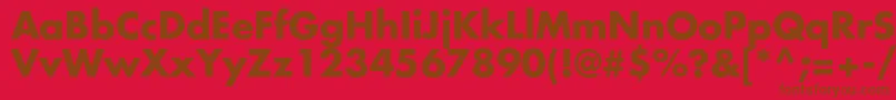 AgfatumcBold-Schriftart – Braune Schriften auf rotem Hintergrund
