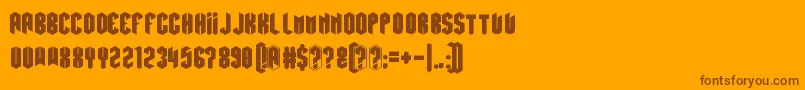 Hexatus Font – Brown Fonts on Orange Background