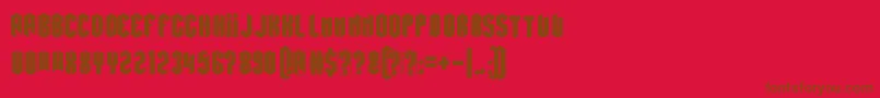Hexatus Font – Brown Fonts on Red Background