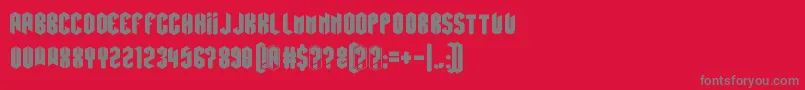 Hexatus-Schriftart – Graue Schriften auf rotem Hintergrund