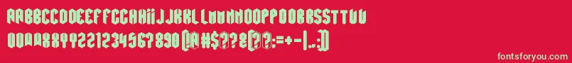 fuente Hexatus – Fuentes Verdes Sobre Fondo Rojo