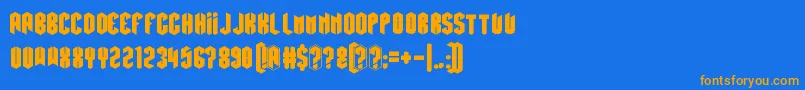 Hexatus Font – Orange Fonts on Blue Background