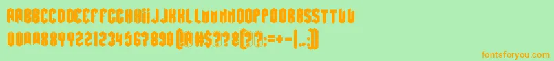 Hexatus Font – Orange Fonts on Green Background