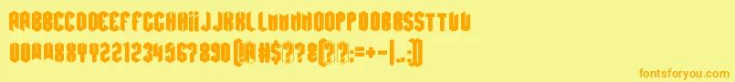 Hexatus Font – Orange Fonts on Yellow Background