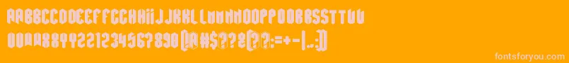 Hexatus Font – Pink Fonts on Orange Background