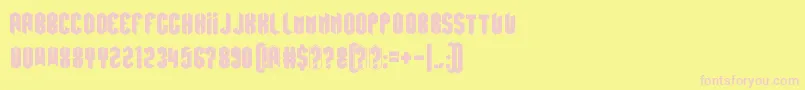 Hexatus Font – Pink Fonts on Yellow Background