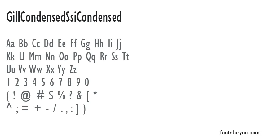 GillCondensedSsiCondensed-fontti – aakkoset, numerot, erikoismerkit
