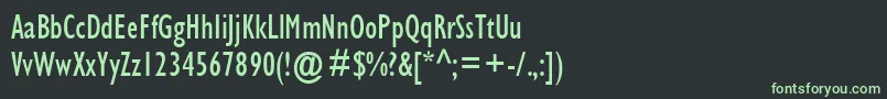 GillCondensedSsiCondensed-fontti – vihreät fontit mustalla taustalla
