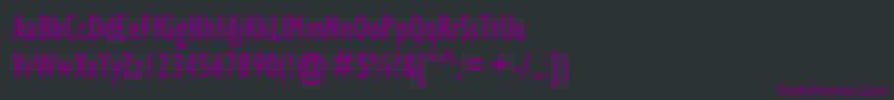 フォントGillCondensedSsiCondensed – 黒い背景に紫のフォント