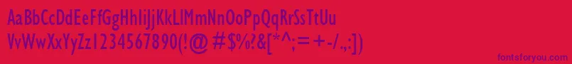 GillCondensedSsiCondensed Font – Purple Fonts on Red Background