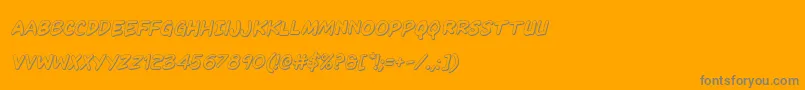 Kangaroocourt3Dital-Schriftart – Graue Schriften auf orangefarbenem Hintergrund