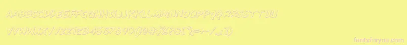 Kangaroocourt3Dital-Schriftart – Rosa Schriften auf gelbem Hintergrund