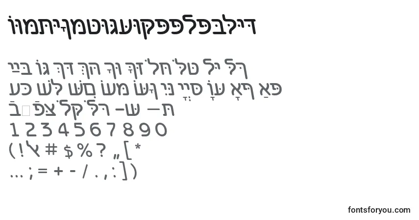 Fuente BenzionhebrewttItalic - alfabeto, números, caracteres especiales