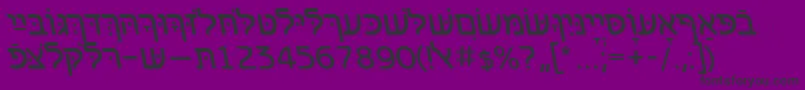 Fonte BenzionhebrewttItalic – fontes pretas em um fundo violeta