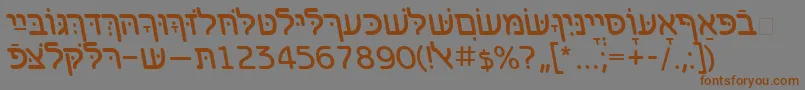 BenzionhebrewttItalic Font – Brown Fonts on Gray Background