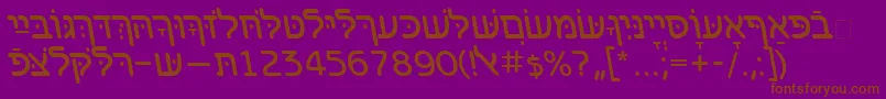 BenzionhebrewttItalic Font – Brown Fonts on Purple Background